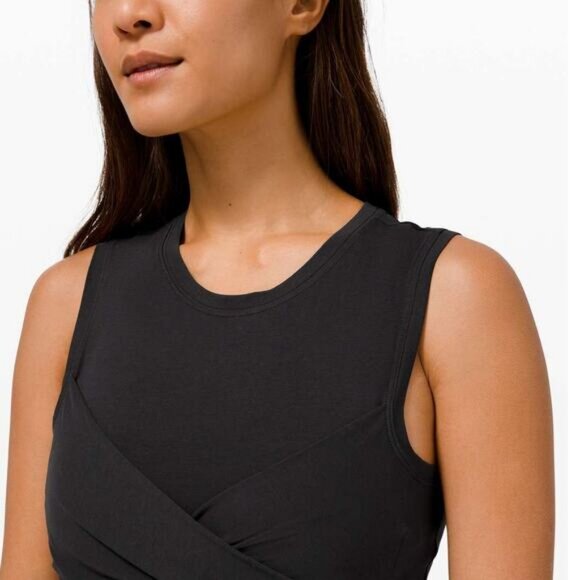 Lululemon Gather and Grow Tank Pima Cotton In Black Women's Size 6 - Picture 3 of 6